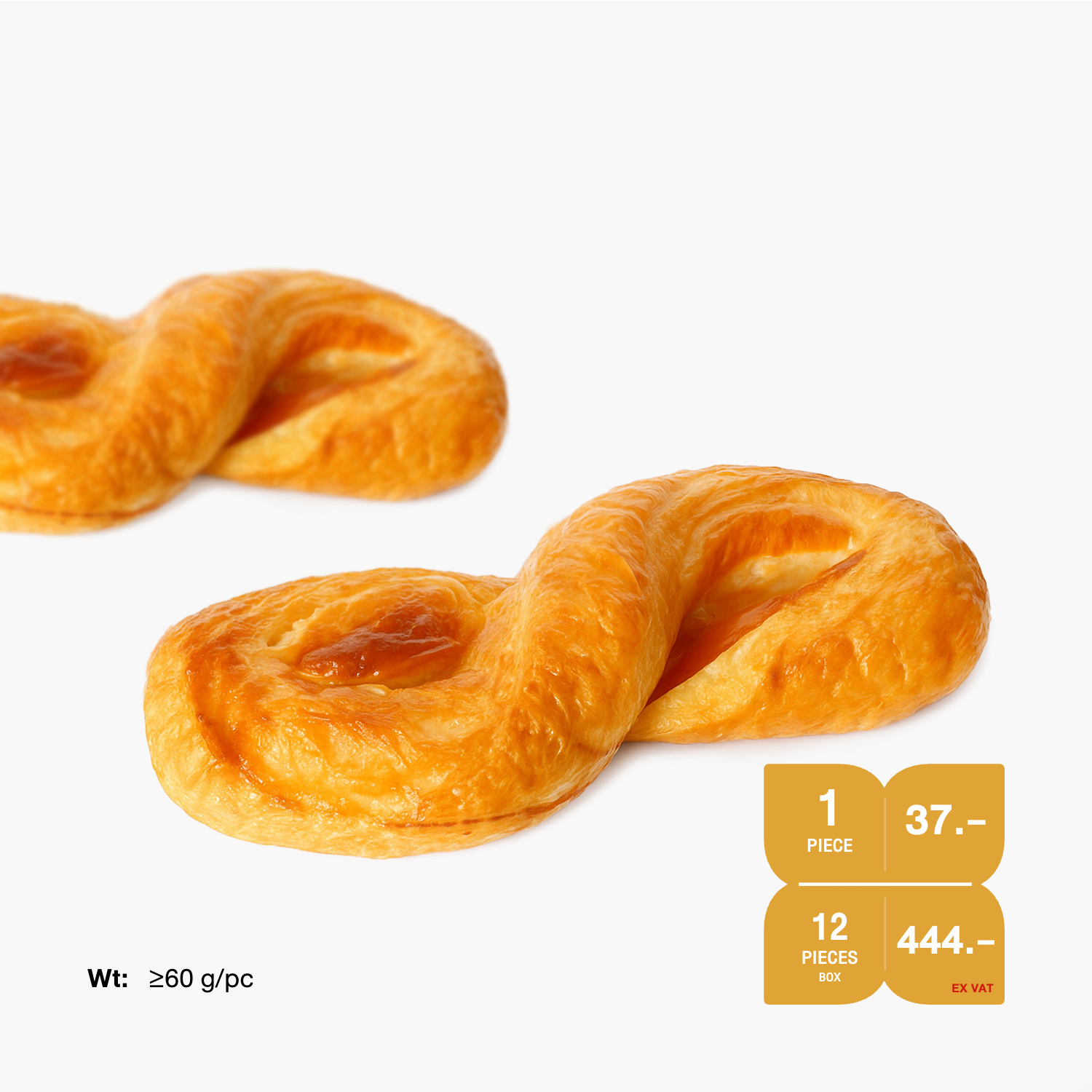 ครัวซองต์แช่แข็ง SYNOVA : ครัวซองต์ทวิสต์ไส้ไก่สามชั้น (ยกกล่อง)